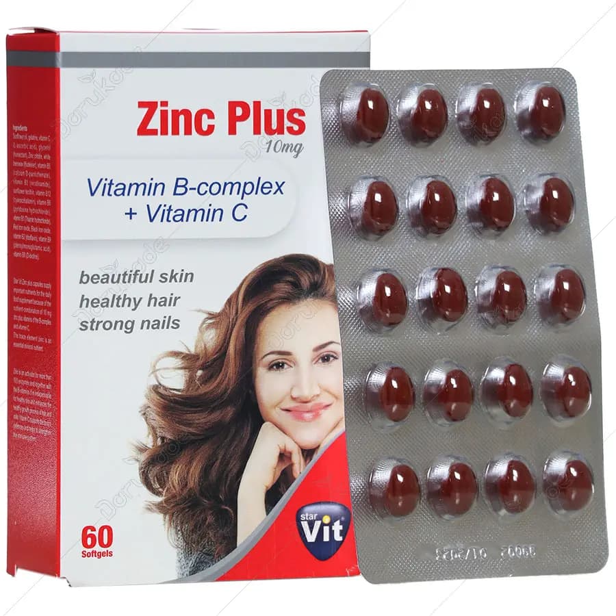 کپسول زینک پلاس ۱۰ میلی گرم استار ویت ۶۰ عدد Star Vit Zinc Plus ۱۰ Mg ۶۰ Caps