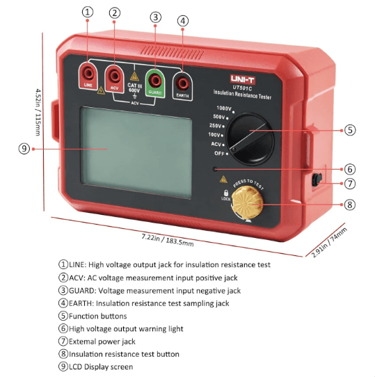 میگر دیجیتال یونیتی مدل UNI-T UT501C — تصویر ۳