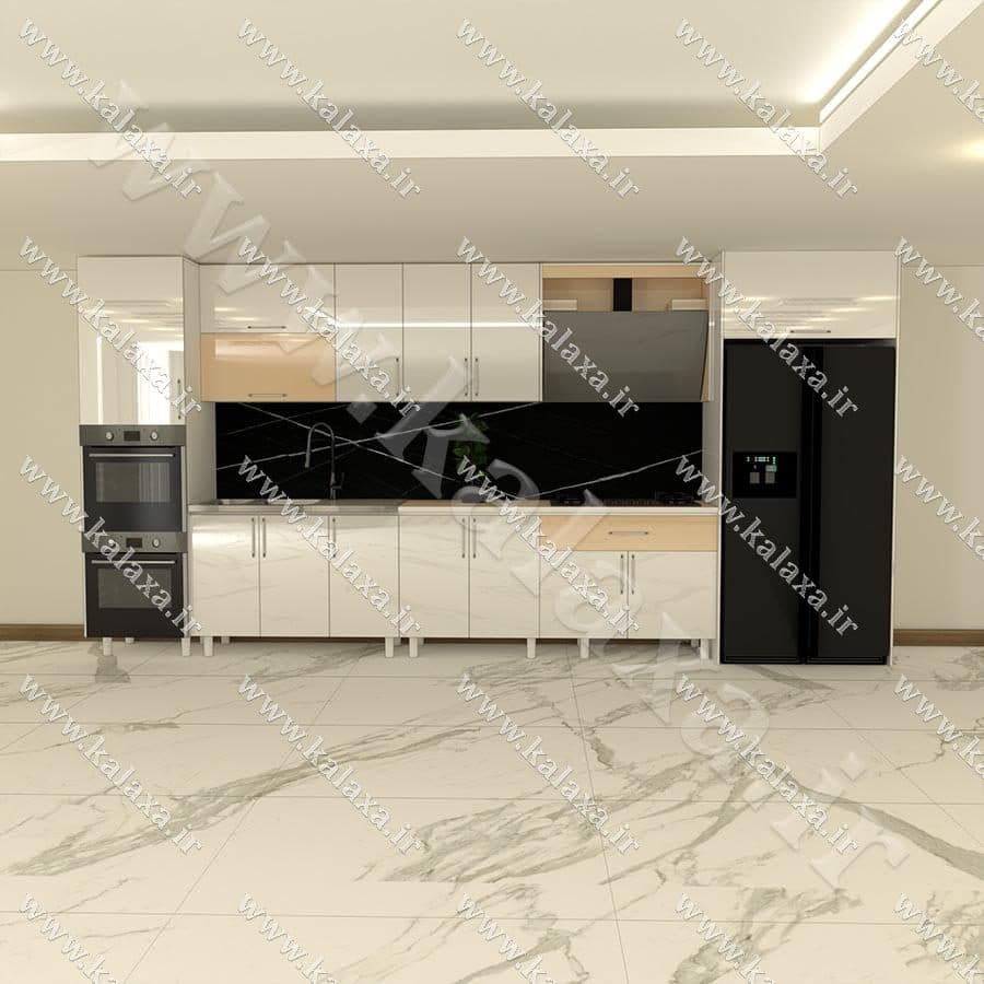 کابینت اماده هایگلاس ترک 4.6 متری دستگیره ای + کابینت فر