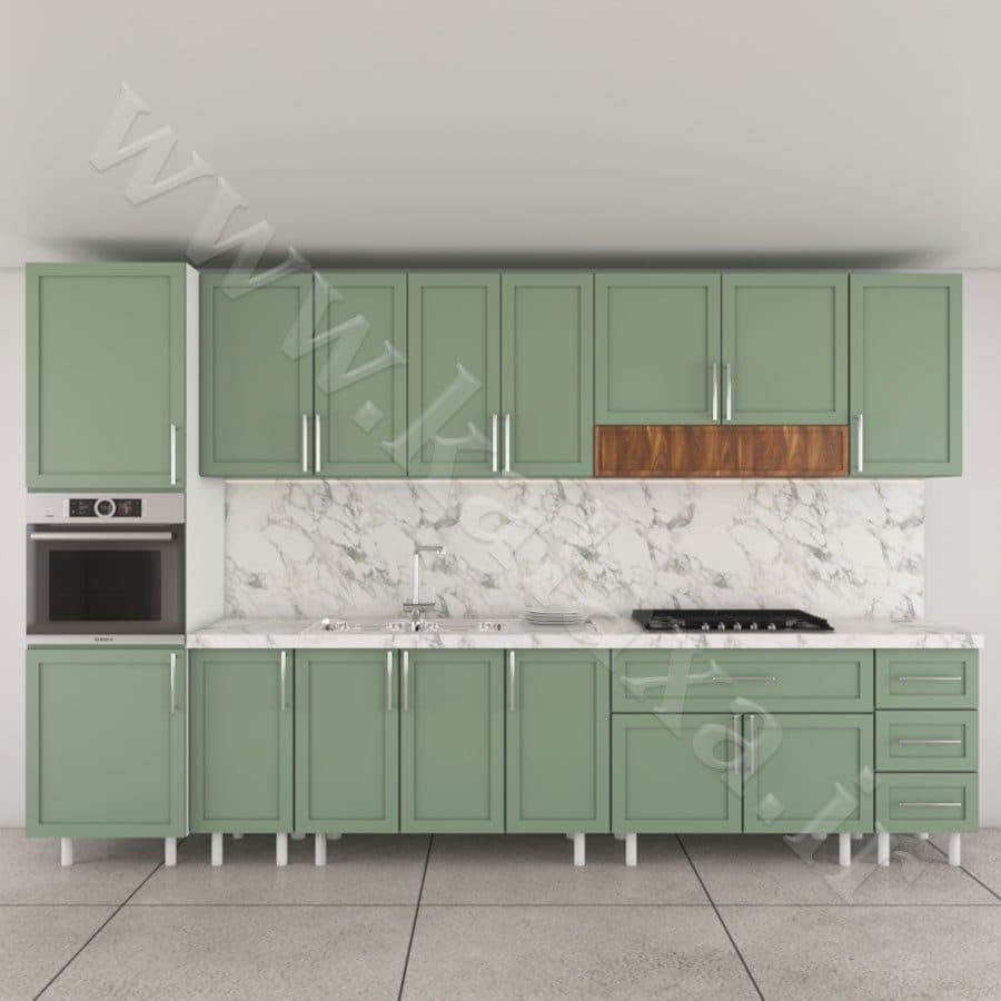 کابینت آماده ممبران نئوکلاسیک 3.6 متری + کابینت فر (درب ساده)