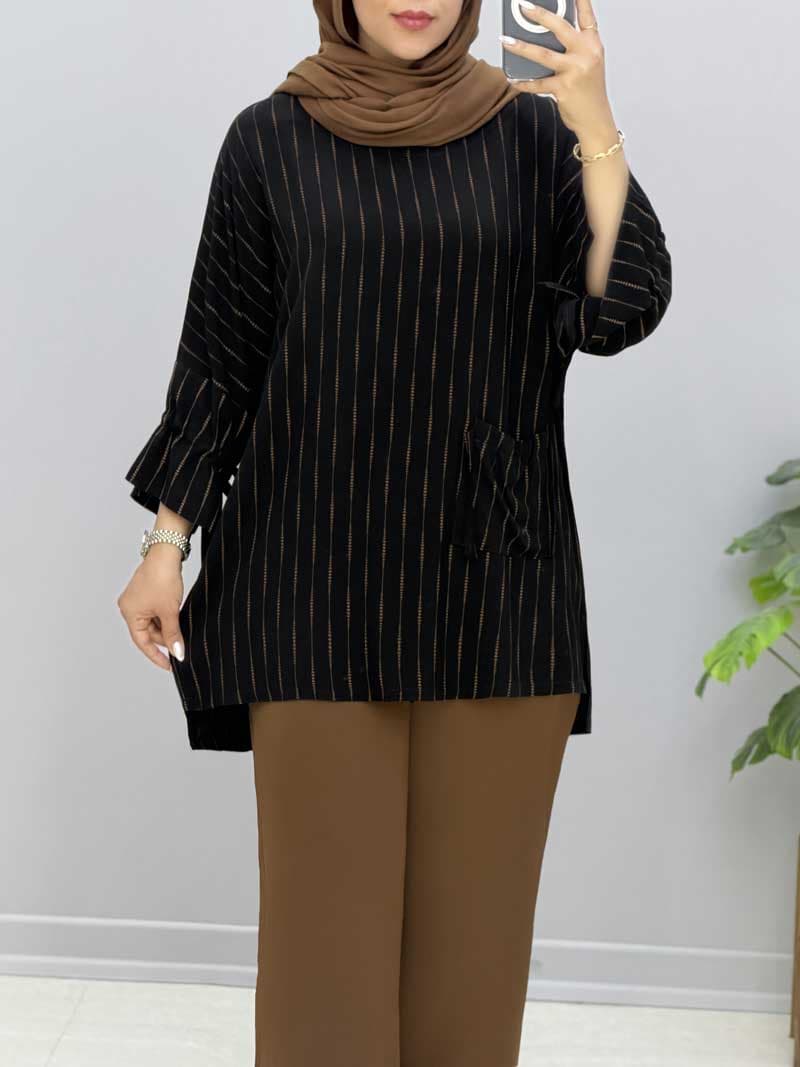 تونیک یقه گرد نخی سالینا کد 995286