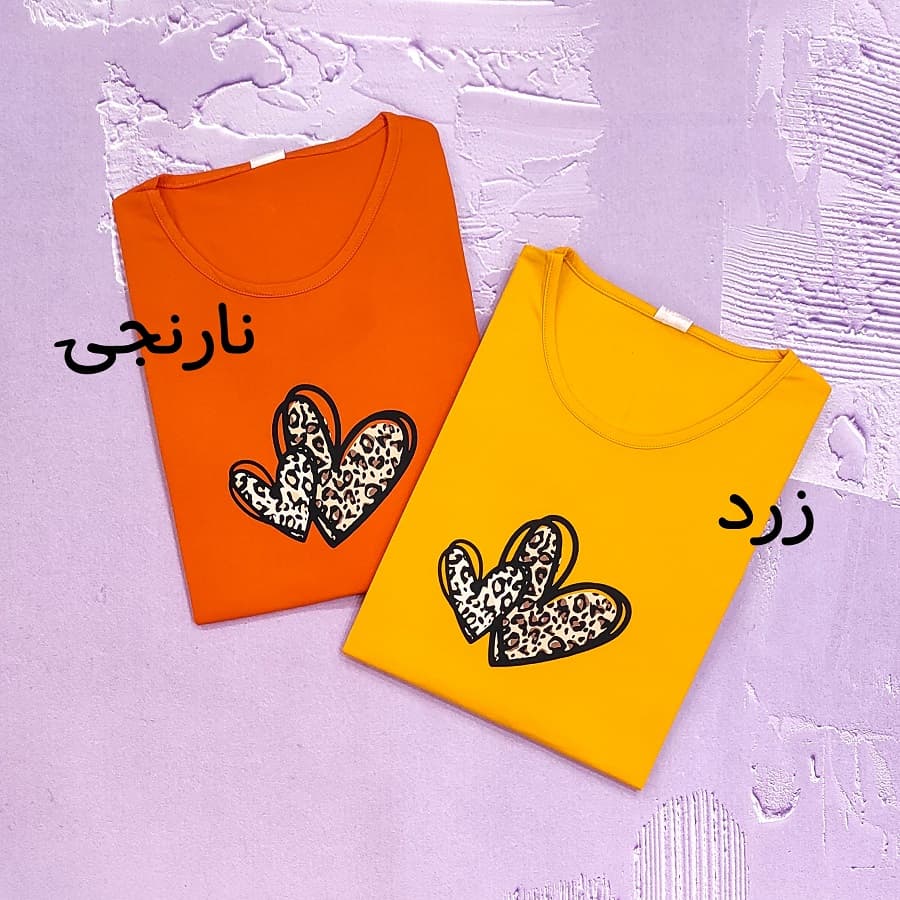 تیشرت سایز بزرگ زنانه طرح قلب پلنگی — تصویر ۵