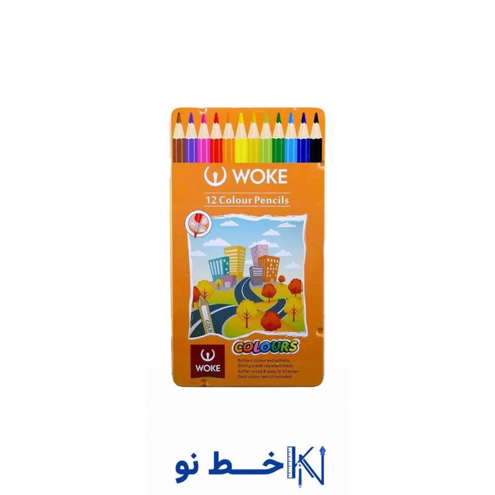مداد 12 رنگی فلزی ووک