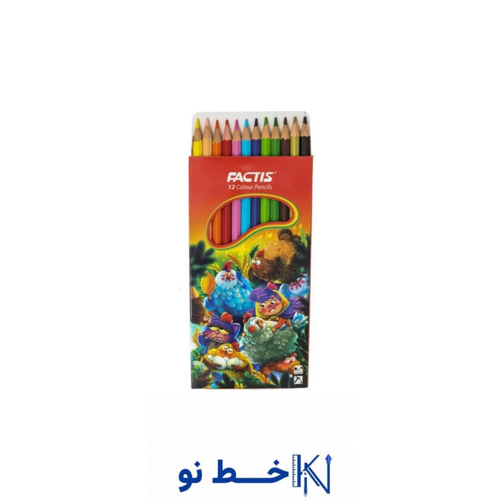مداد 12 رنگی فکتیس مقوایی