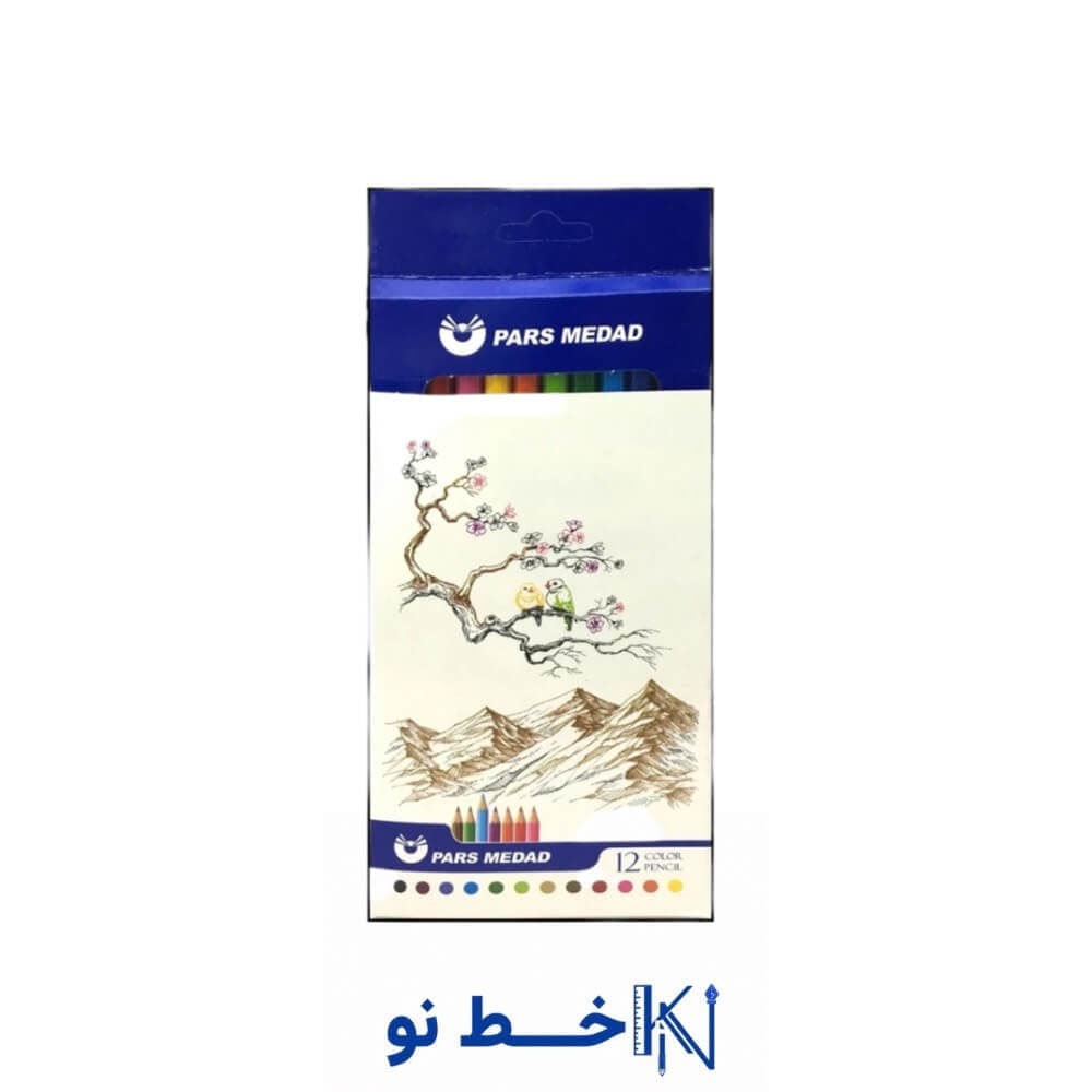 مداد 12 رنگی پارس مداد مقوایی