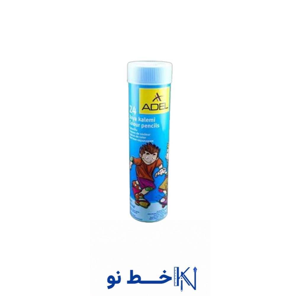 مداد 24 رنگی استوانه ای آدل