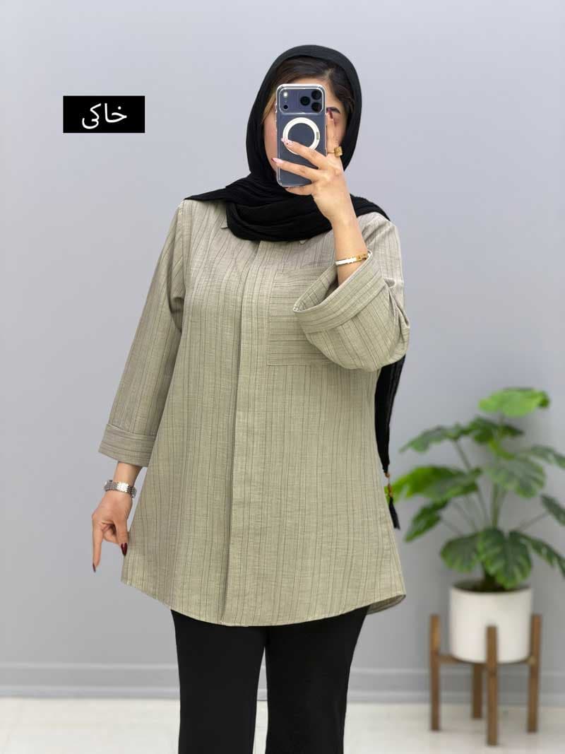 شومیزمانتویی تک جیب شانتون آیهان کد3298115 — تصویر ۵