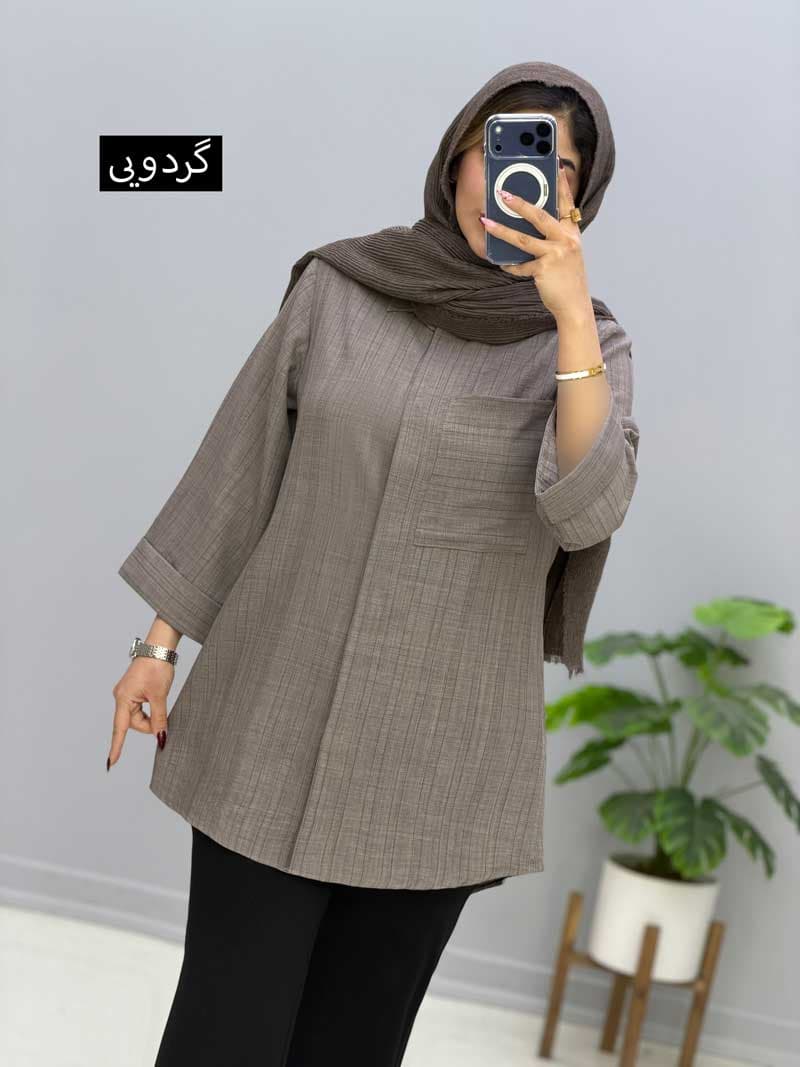 شومیزمانتویی تک جیب شانتون آیهان کد3298115 — تصویر ۲