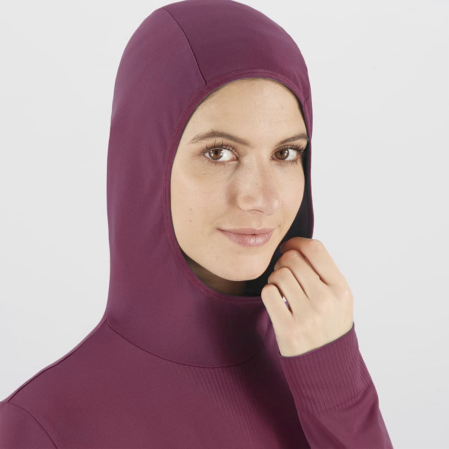 سویشرت سالامون / SALOMON – مدل Seamless Hoodıe / زرشکی — تصویر ۶