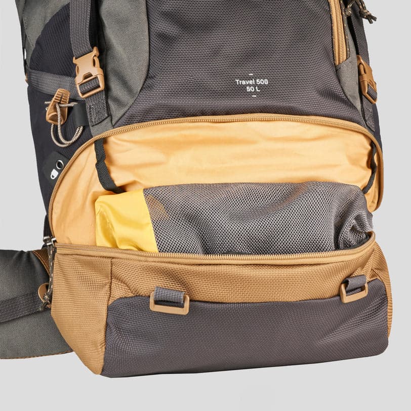 کوله پشتی کچوا / QUECHUA – مدل Travel 500 50L / مشکی — تصویر ۵