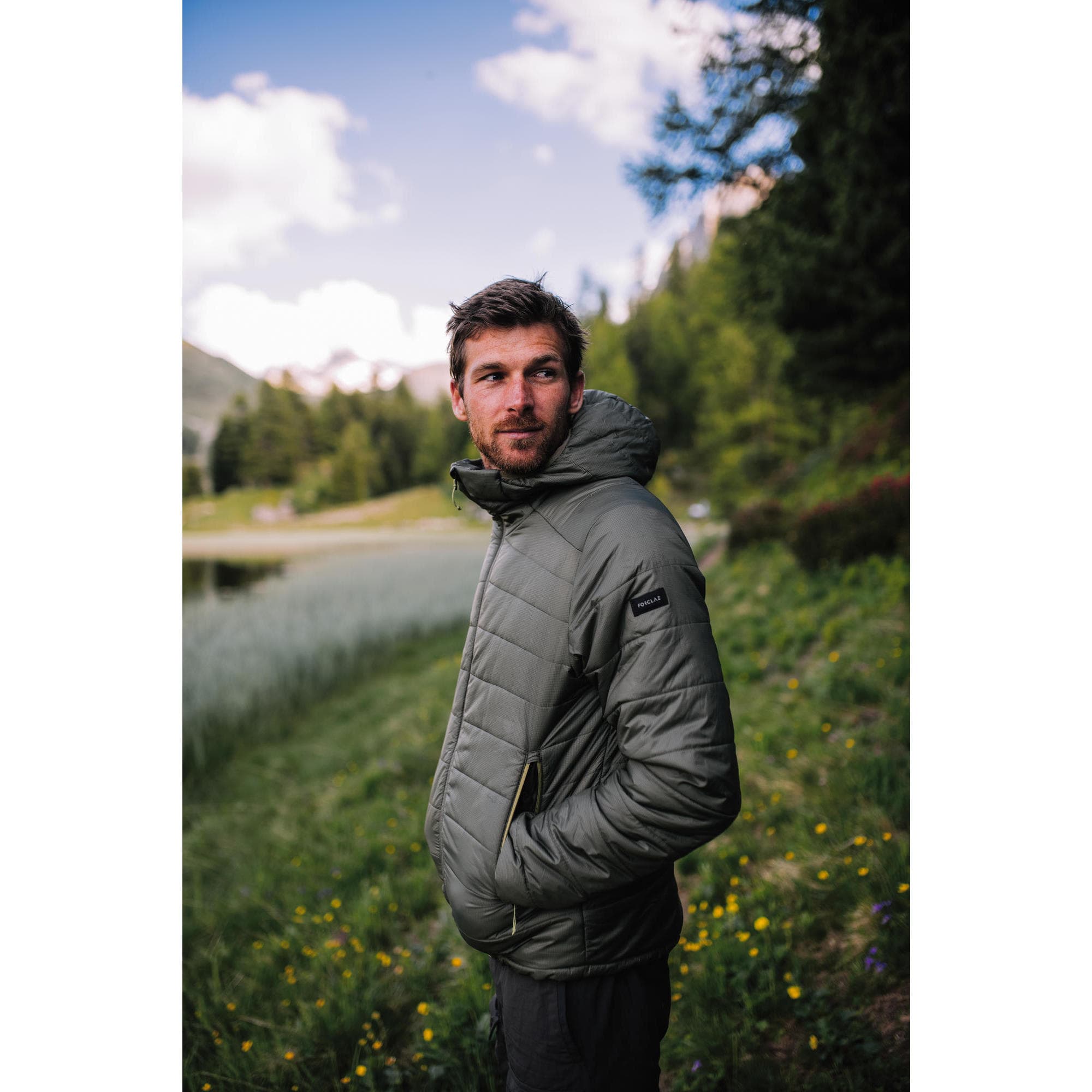 کاپشن الیاف کچوا / FORCLAZ – مدل Trek 100 Hoodie/ سبز — تصویر ۳