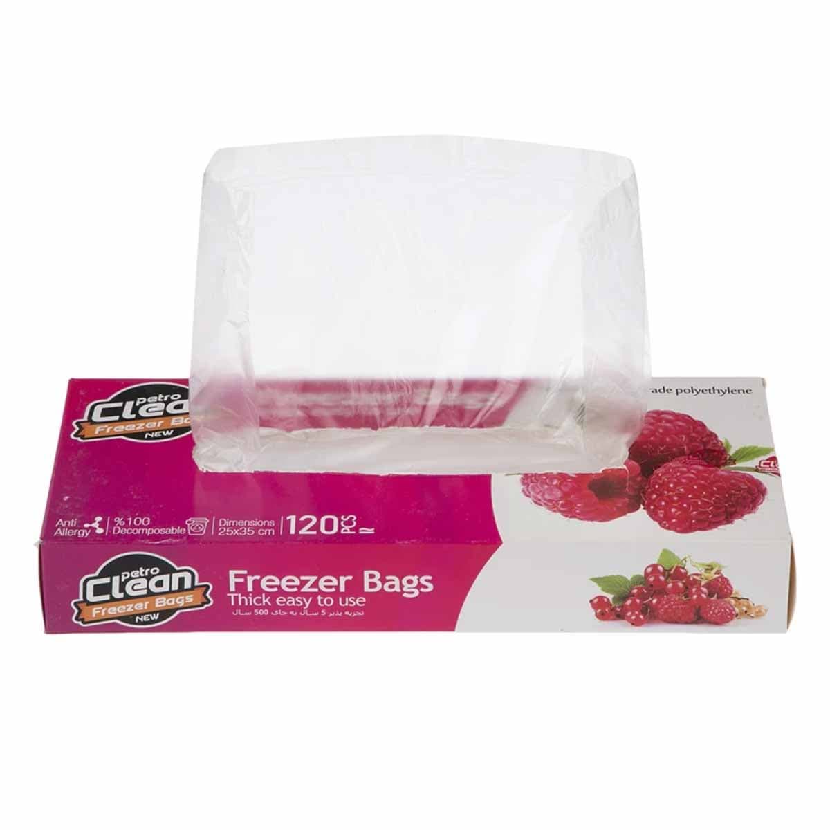 کیسه فریزر ضخیم آسان مصرف سایز 35*25 پترو کلین 120 عددی