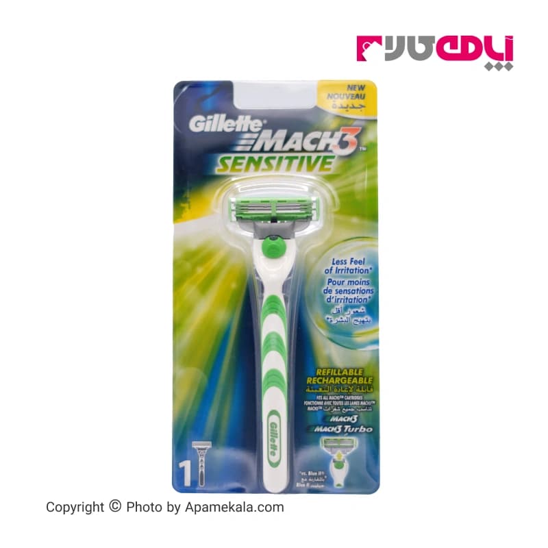 خود تراش ژیلت مدل mach 3 sensitive — تصویر ۲