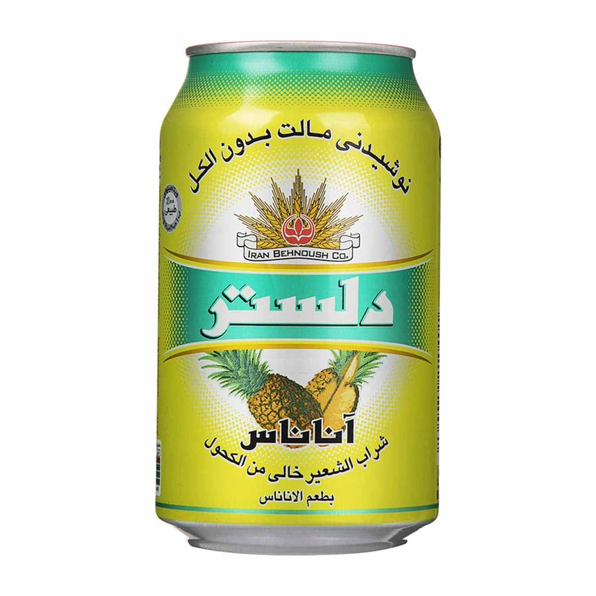 ماءالشعیر مالت با طعم آناناس قوطی دلستر 330 میلی لیتر