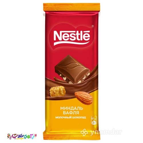شکلات تخته ای بادام وافل نستله Nestle