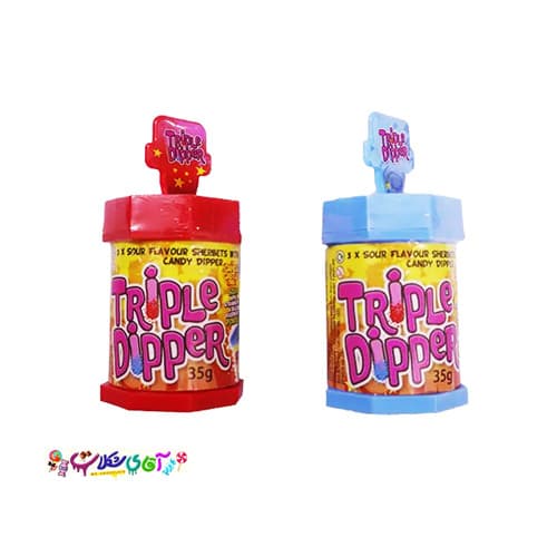 آبنبات پودری خیلی ترش چوب دار 3 طعم TRIPLE DIPPER
