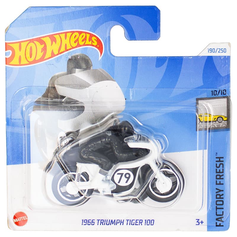 موتور مسابقه‌ای دکوری مدل 1966 Triumph Tiger 100 برند Hot Wheels — تصویر ۳