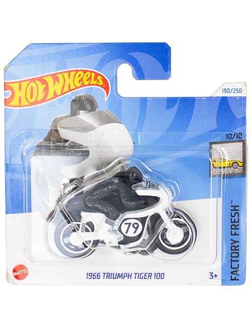 موتور مسابقه‌ای دکوری مدل 1966 Triumph Tiger 100 برند Hot Wheels — تصویر ۲