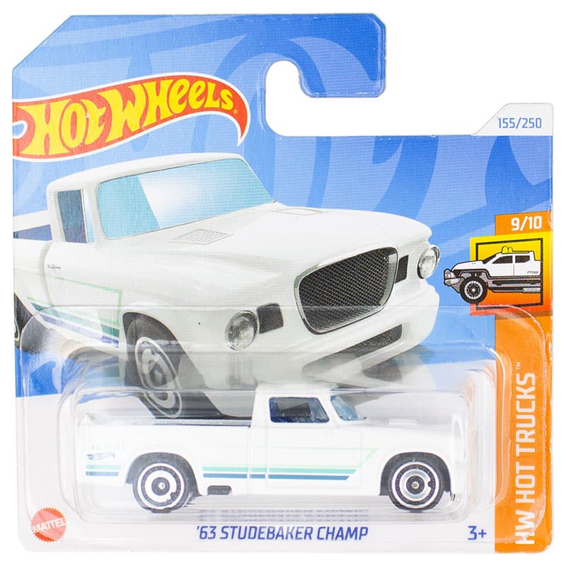 ماشین دکوری مدل 63 Studebaker Champ White برند Hot Wheels — تصویر ۳