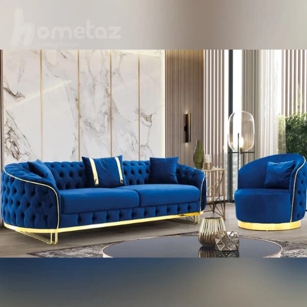 مبل کاناپه سه نفره لمسه پایه استیل طرح آناهیتا — تصویر ۵