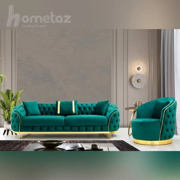 مبل کاناپه سه نفره لمسه پایه استیل طرح آناهیتا — تصویر ۳