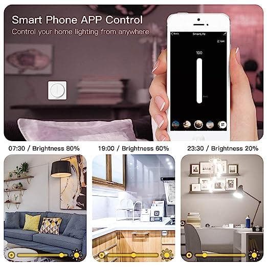 ریموت کنترل هوشمند خانه MOES WiFi Smart Touch Light LED Dimmer Switch — تصویر ۴