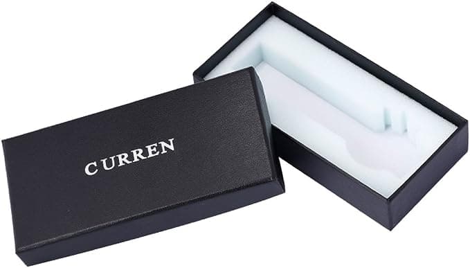 ساعت مچی مردانه ساعت مچی مردانه CURREN Men Watches Luxury Gold Male Fashion Leather Strap — تصویر ۵