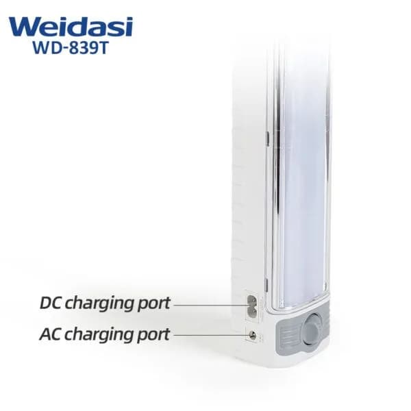 چراغ اضطراری کمپینگ قابل شارژ ویداسی دیمردار مدل WD-839T — تصویر ۳