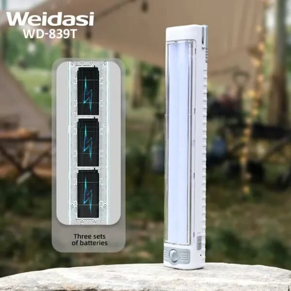 چراغ اضطراری کمپینگ قابل شارژ ویداسی دیمردار مدل WD-839T — تصویر ۵
