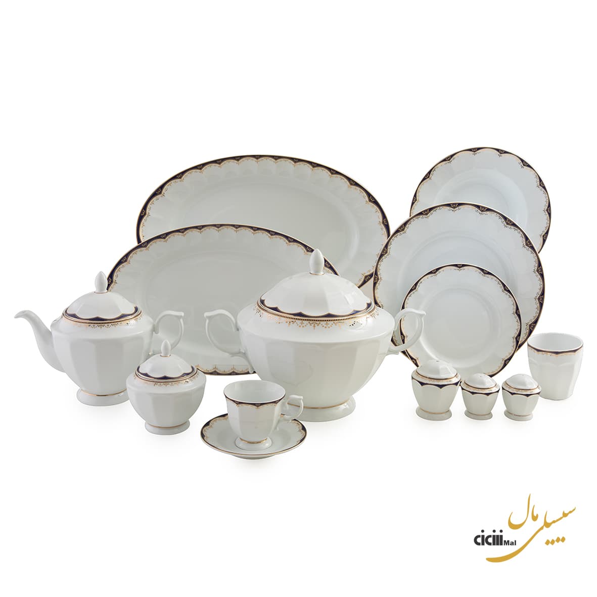 سرویس غذاخوری چینی زرین ایران نئوکلاسیک النور