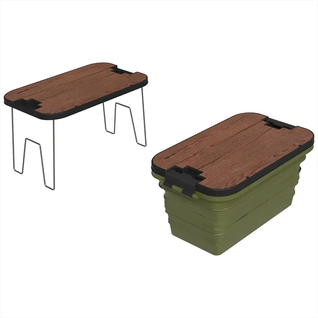 سبد تاشو چندمنظوره مدل Folding Basket With Built-In Table گرین لاین