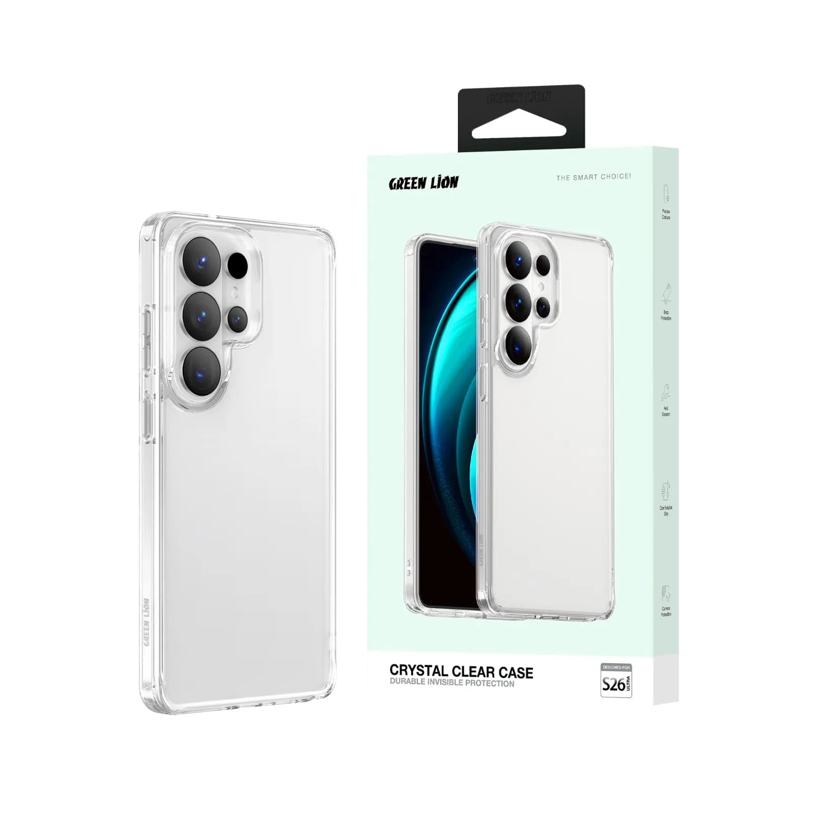 قاب گوشی شفاف Samsung S26 Ultra مدل Crystal Clear کیس گرین لاین — تصویر ۲