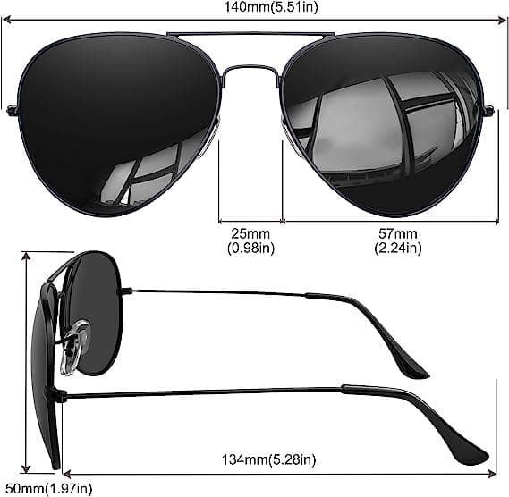 عینک آفتابی زنانه و مردانه KANASTAL Pilot Polarized Sunglasses for Men Women — تصویر ۴