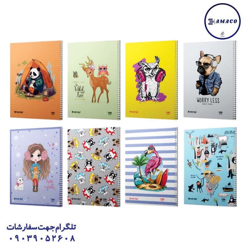 میکرو – دفتر 100 خطی طلقی طرح حیوانات کد C24