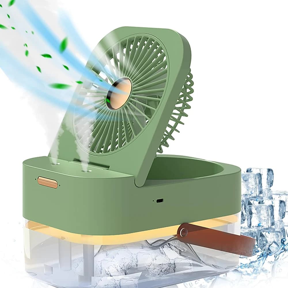 پنکه رومیزی مرطوب کننده هوا و چراغ خواب رومیزی اکیوز مدل Desktop Fan Night Light Humidifying Fan 2.5L Q7 — تصویر ۵
