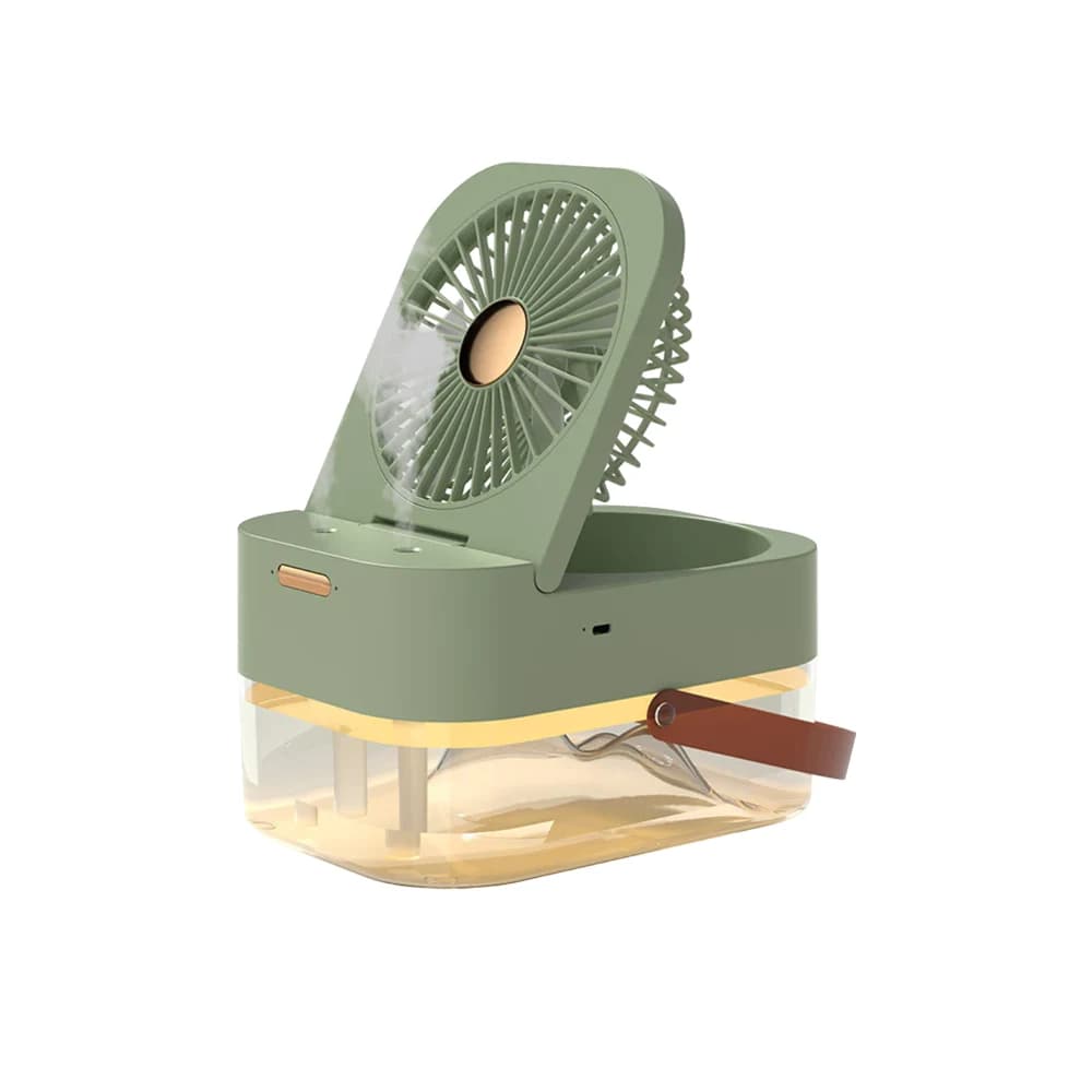 پنکه رومیزی مرطوب کننده هوا و چراغ خواب رومیزی اکیوز مدل Desktop Fan Night Light Humidifying Fan 2.5L Q7