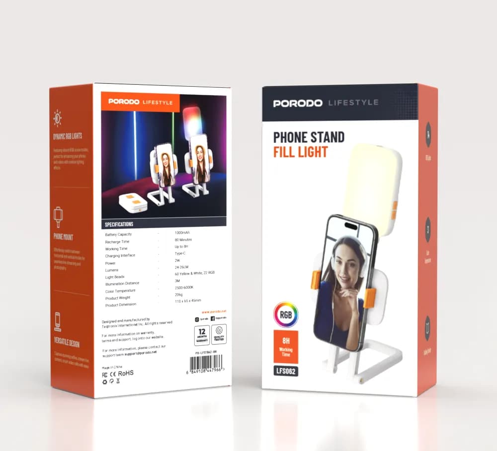 پایه نگهدارنده و رینگ لایت تاشو موبایل مدل LFST062 پرودو — تصویر ۴