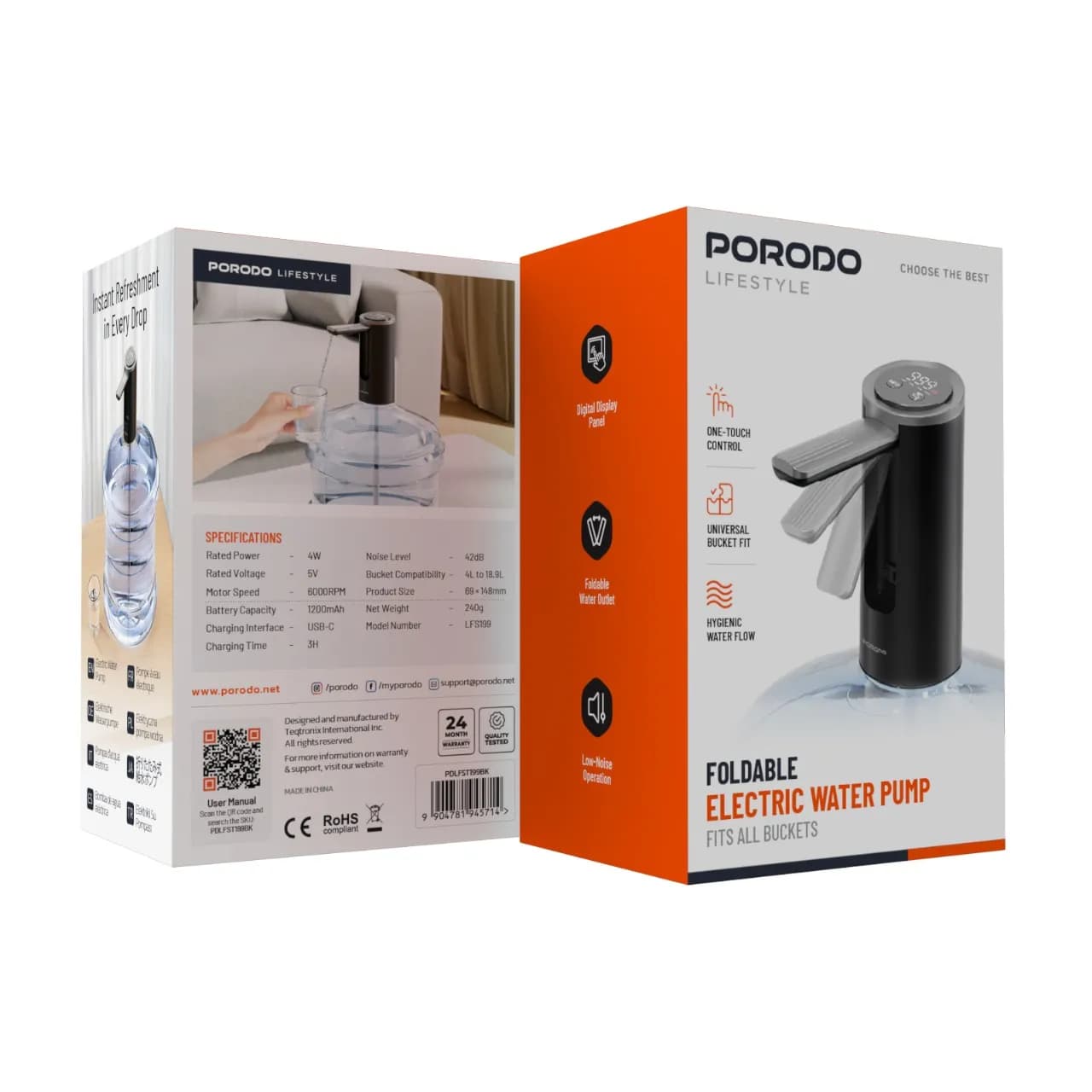 پمپ آب برقی تاشو Lifestyle مدل Foldable Electric Water Pump پورودو — تصویر ۳