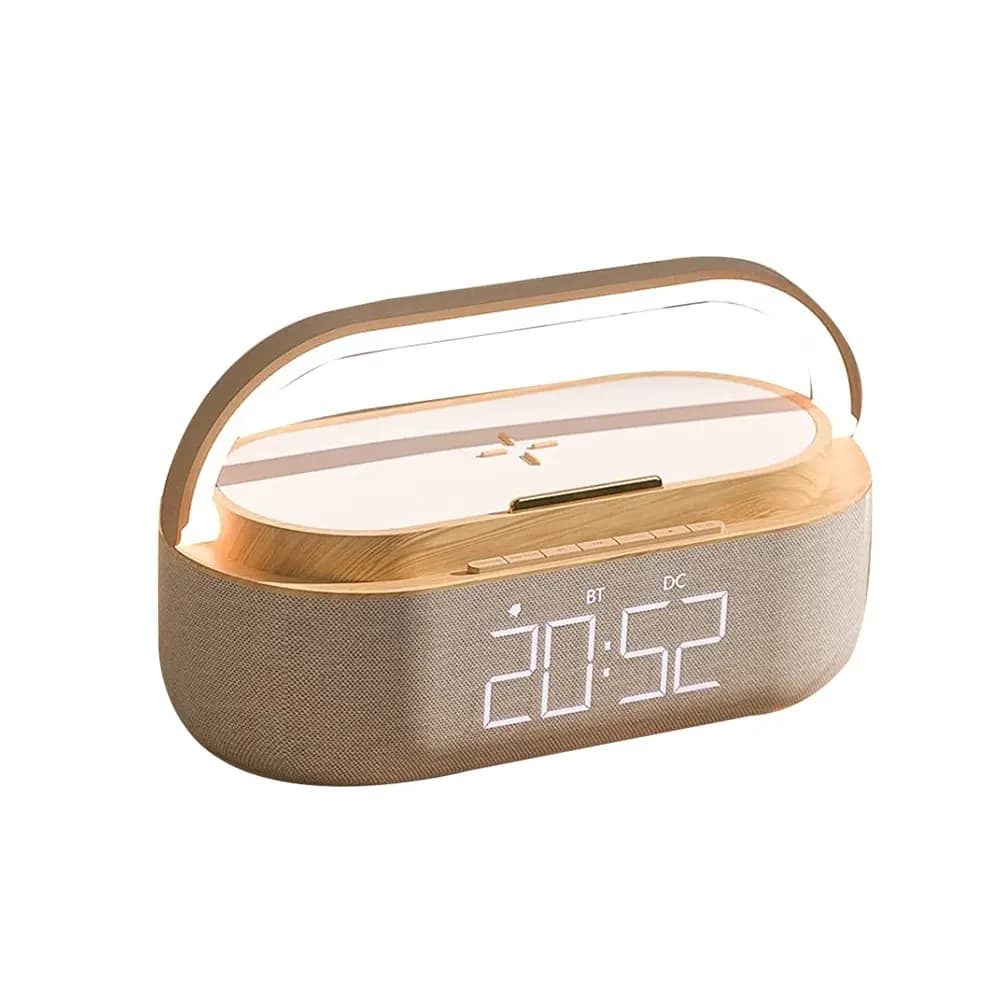 شارژر وایرلس و اسپيکر بلوتوثی کلوشر مدل Colsur 15W Wireless Charger Charging Station-Bluetooth Speaker-Alarm Clock LED Light — تصویر ۲