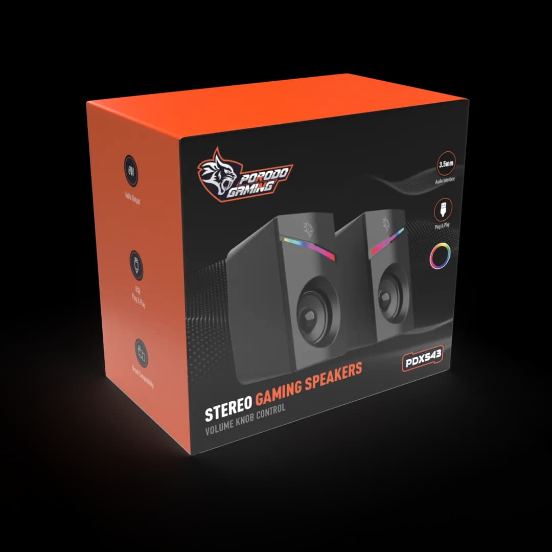اسپیکر استریو RGB مدل Volume Knob Control پورودو — تصویر ۳