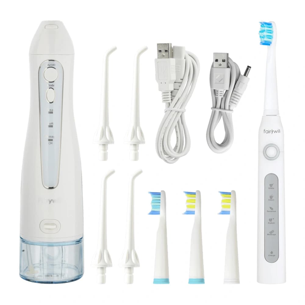 مسواک برقی و واترجت فریویل مدل Fairywill Sonic Electric Toothbrush for Adults and Kids D8 — تصویر ۳