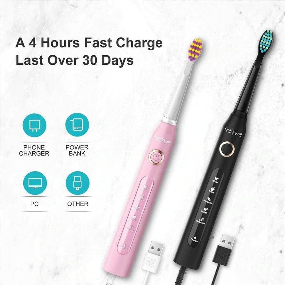 مسواک برقی و واترجت فریویل مدل Fairywill Sonic Electric Toothbrush for Adults and Kids D8 — تصویر ۷