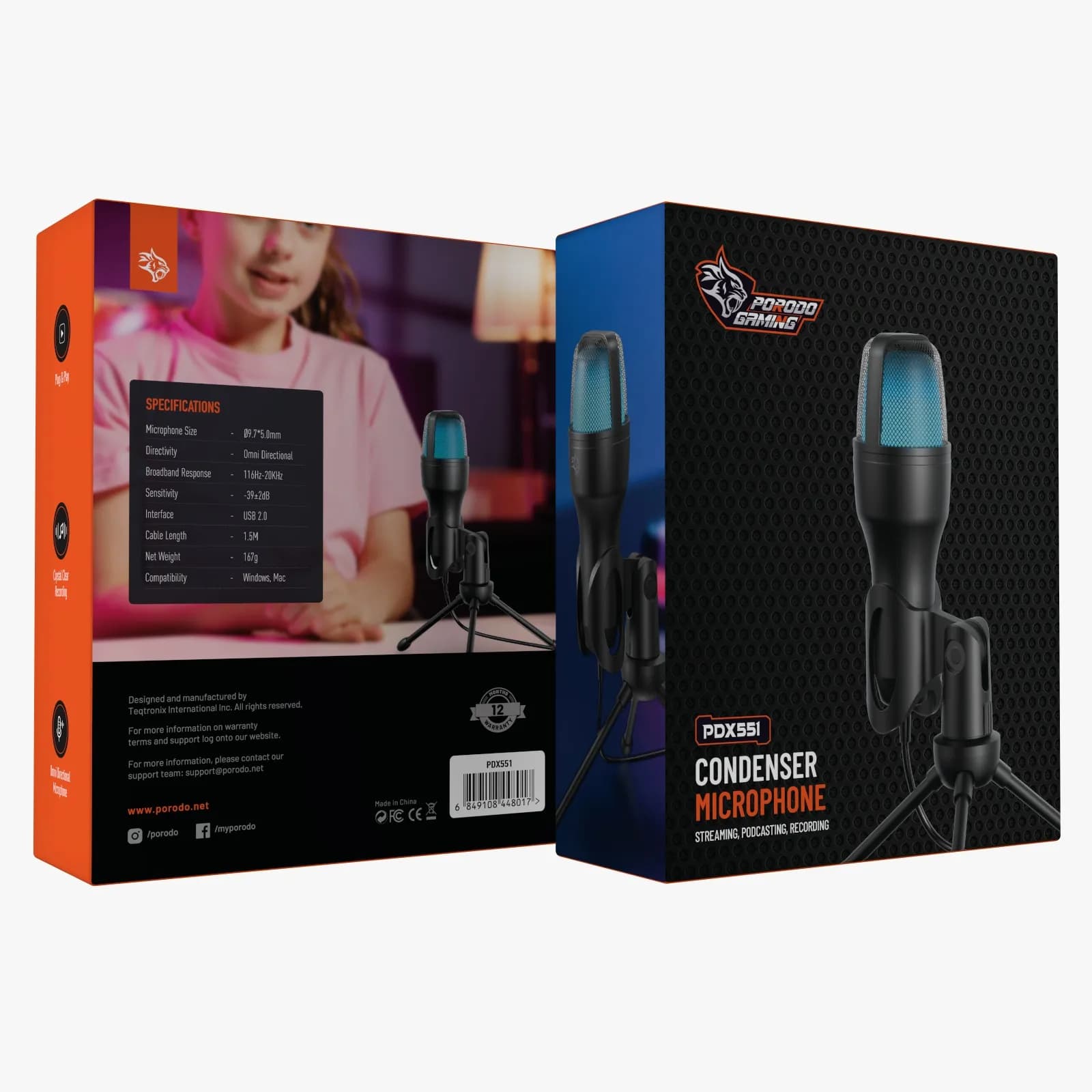 میکروفون رومیزی گیمینگ کاندنسر مدل Condenser پورودو — تصویر ۳