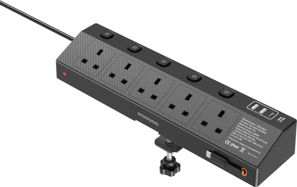 چندراهی برق چندپورته Porodo Voltguard Multi-Port Power Socket PD 20W پرودو