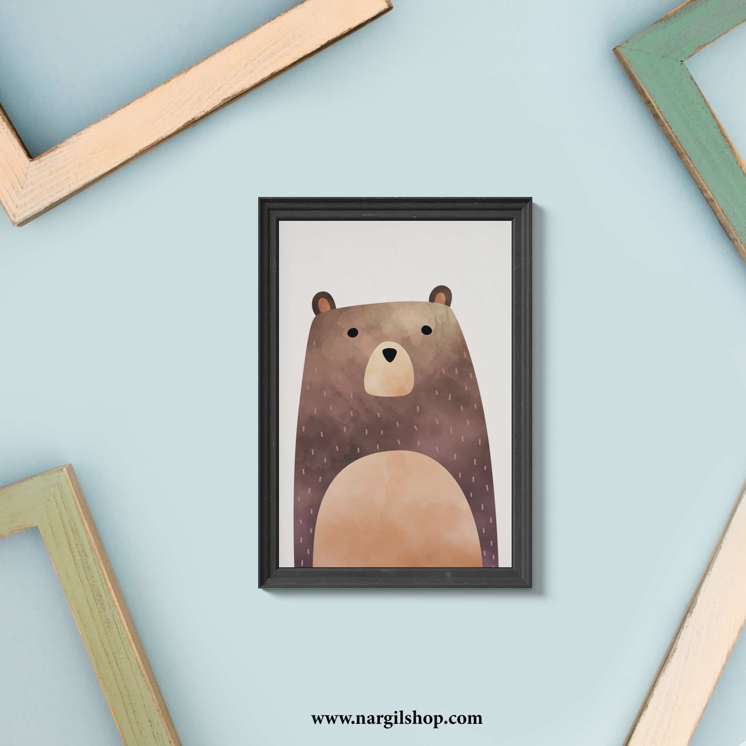 تابلو کودکان خرس گوگولی 03 | Children cute bear Frame 03