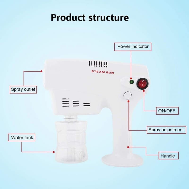 دستگاه نانو استیم برند لیزز مدل تفنگی ( گان ) NANO STEAM GUN — تصویر ۴