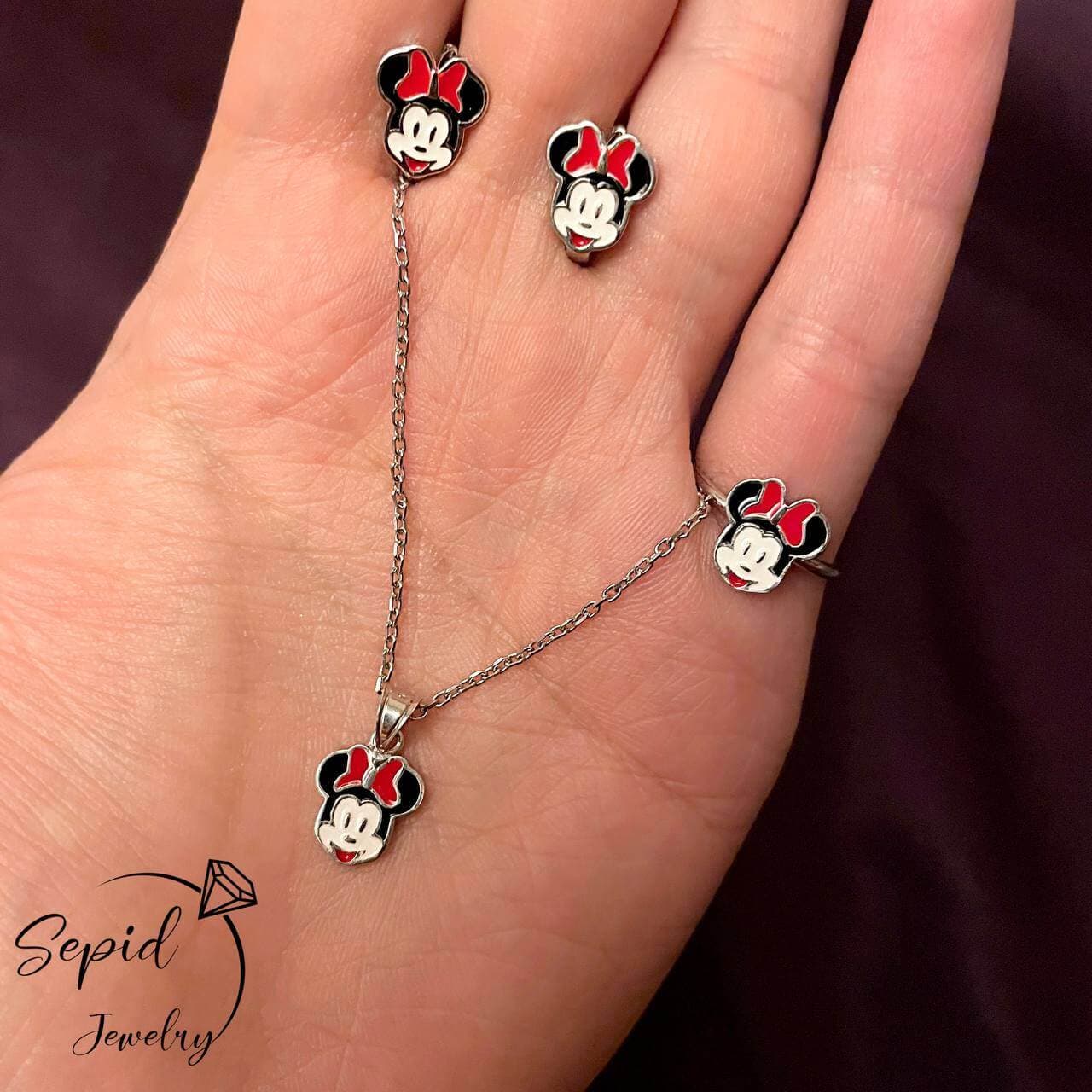 ست نقره دخترانه میکی موس کد ۲ (Mickey mouse) — تصویر ۴