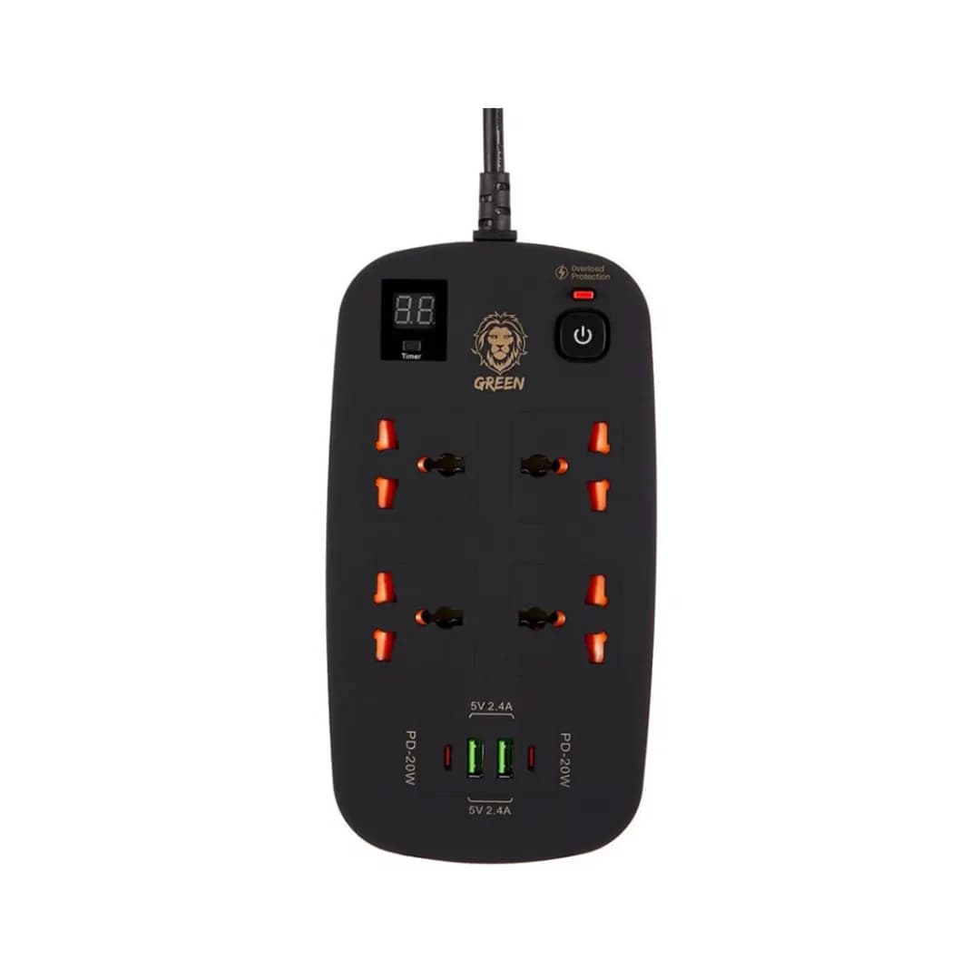 چندراهی و محافظ برق گرین مدل gnps2pd