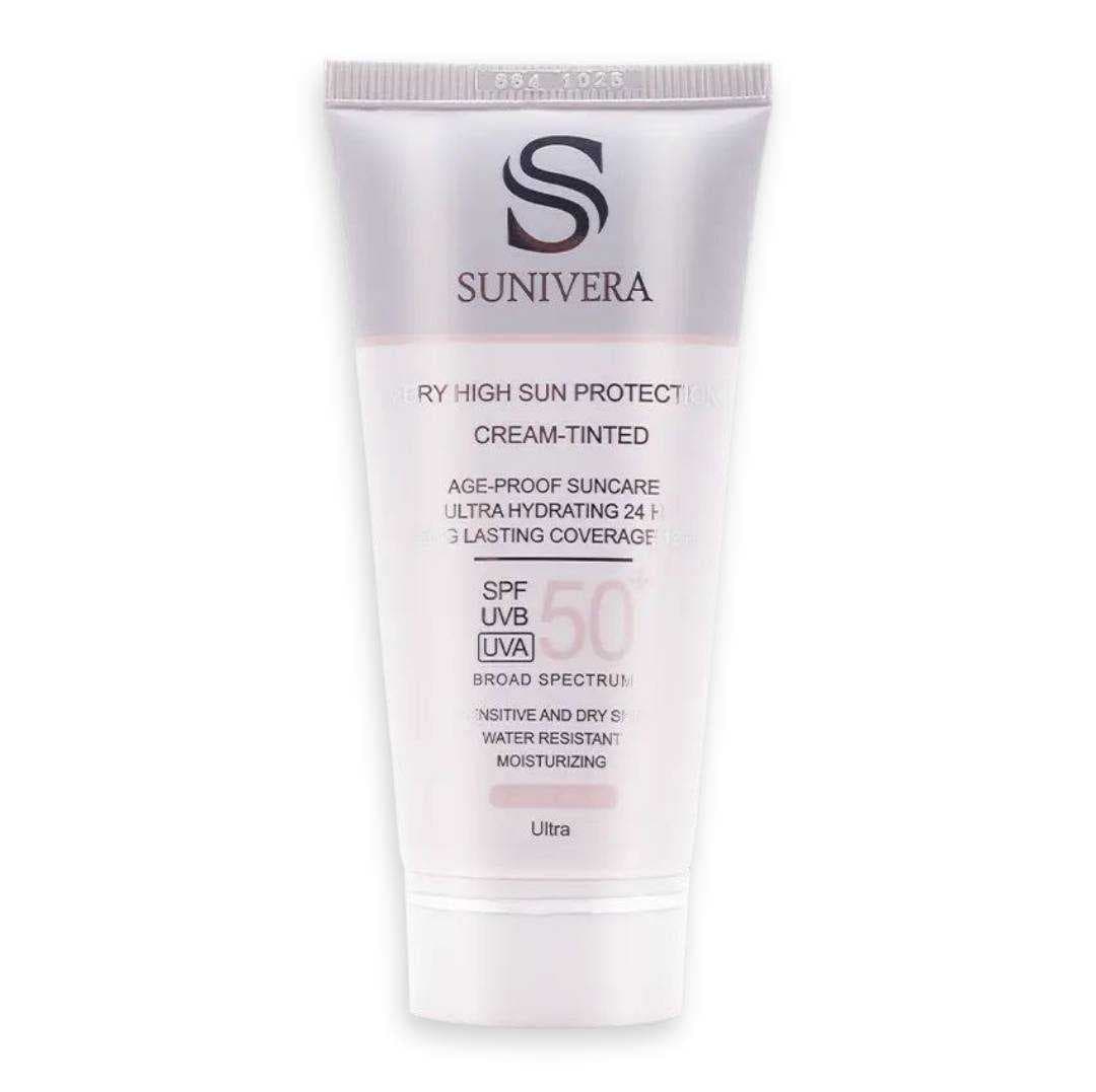 کرم ضد آفتاب رنگی پوست خشک و حساس سانیوراSUNIVERA با SPF50 حجم 50 میل