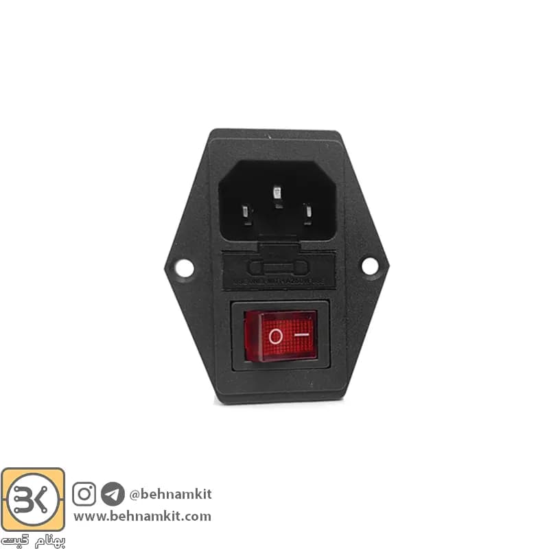 جک پاور سه پایه جا فیوزدار کلیددار 10A250V